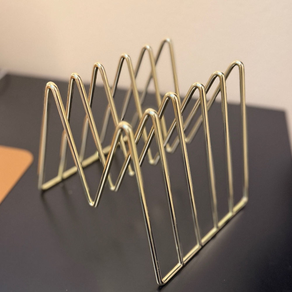 Threshold Gold Metal Desk Organizer Rack Paper Sorter